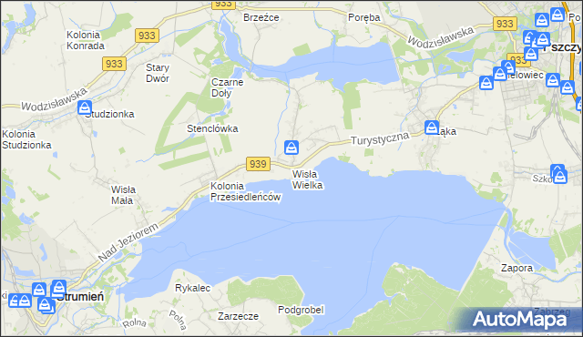 mapa Wisła Wielka, Wisła Wielka na mapie Targeo