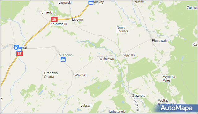 mapa Wiśniewo gmina Lubawa, Wiśniewo gmina Lubawa na mapie Targeo