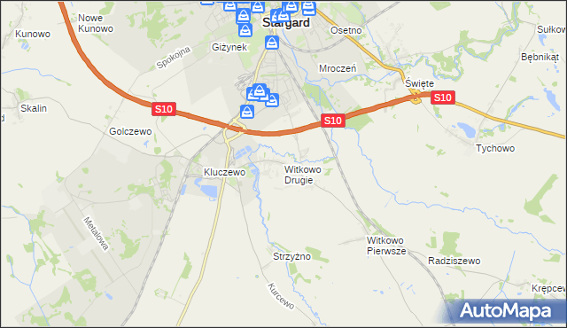 mapa Witkowo Drugie, Witkowo Drugie na mapie Targeo
