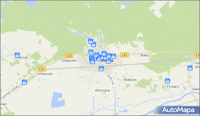 mapa Witnica powiat gorzowski, Witnica powiat gorzowski na mapie Targeo