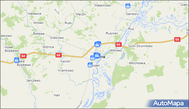 mapa Wizna, Wizna na mapie Targeo