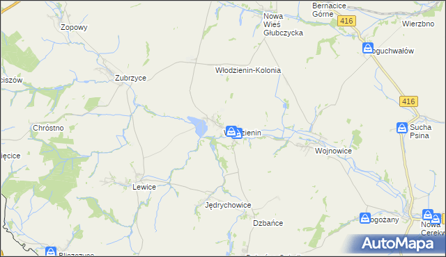 mapa Włodzienin, Włodzienin na mapie Targeo