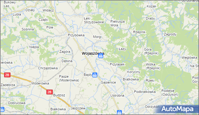 mapa Wojkówka, Wojkówka na mapie Targeo