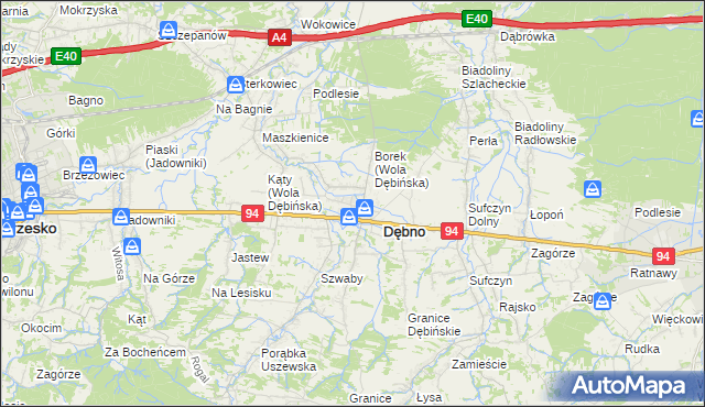 mapa Wola Dębińska, Wola Dębińska na mapie Targeo