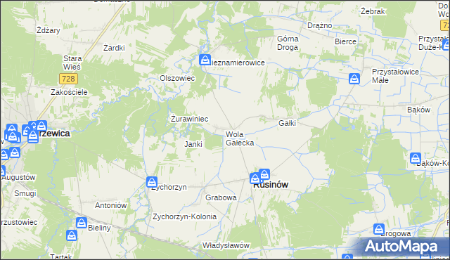 mapa Wola Gałecka, Wola Gałecka na mapie Targeo