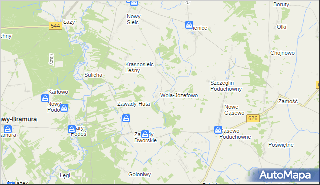 mapa Wola-Józefowo, Wola-Józefowo na mapie Targeo