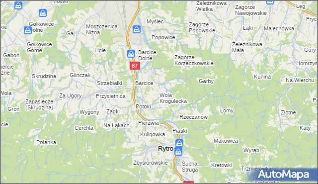 mapa Wola Krogulecka, Wola Krogulecka na mapie Targeo