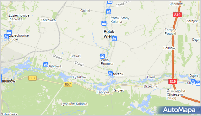 mapa Wola Potocka, Wola Potocka na mapie Targeo