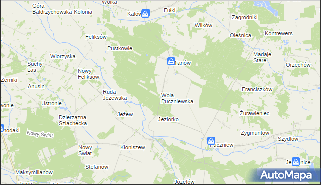 mapa Wola Puczniewska, Wola Puczniewska na mapie Targeo