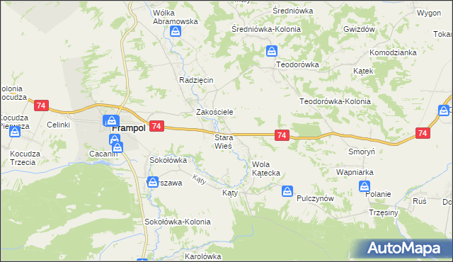 mapa Wola Radzięcka, Wola Radzięcka na mapie Targeo