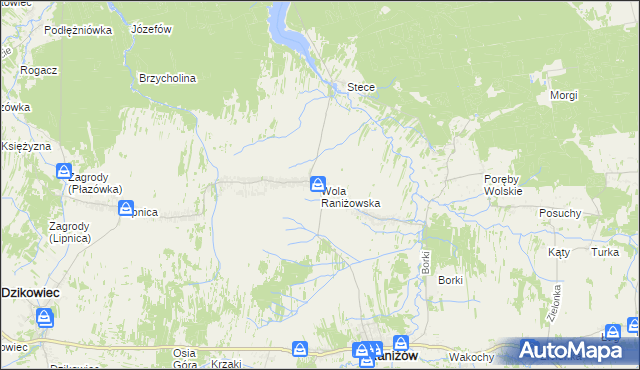 mapa Wola Raniżowska, Wola Raniżowska na mapie Targeo