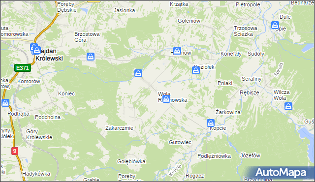 mapa Wola Rusinowska, Wola Rusinowska na mapie Targeo