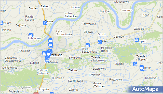 mapa Wola Szczucińska, Wola Szczucińska na mapie Targeo