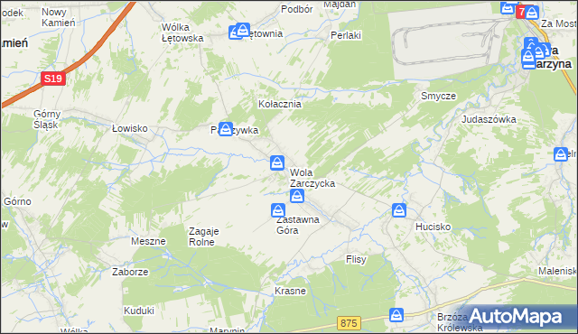 mapa Wola Zarczycka, Wola Zarczycka na mapie Targeo