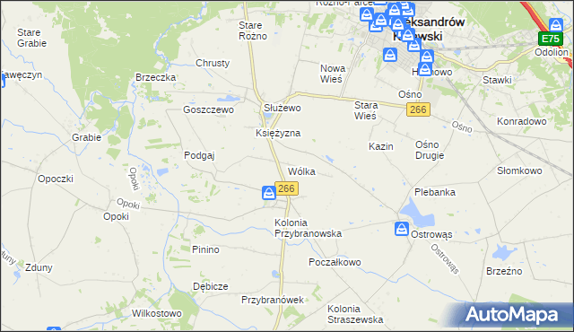 mapa Wólka gmina Aleksandrów Kujawski, Wólka gmina Aleksandrów Kujawski na mapie Targeo
