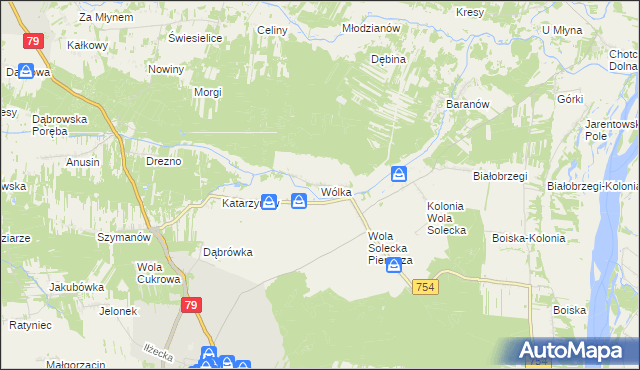 mapa Wólka gmina Lipsko, Wólka gmina Lipsko na mapie Targeo