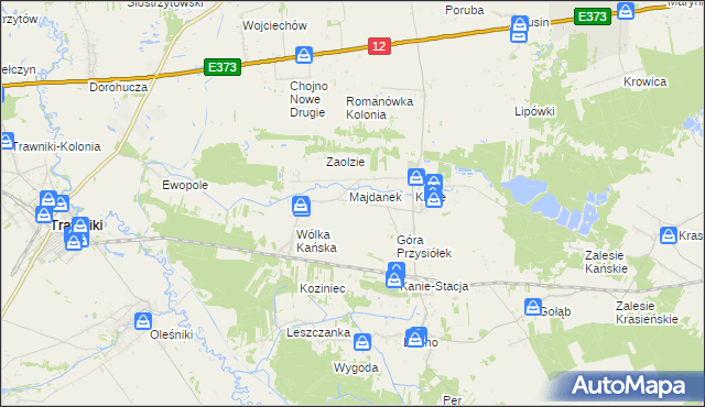 mapa Wólka Kańska-Kolonia, Wólka Kańska-Kolonia na mapie Targeo