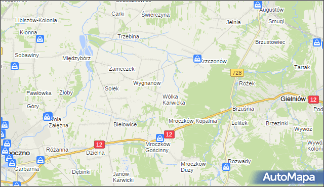mapa Wólka Karwicka, Wólka Karwicka na mapie Targeo
