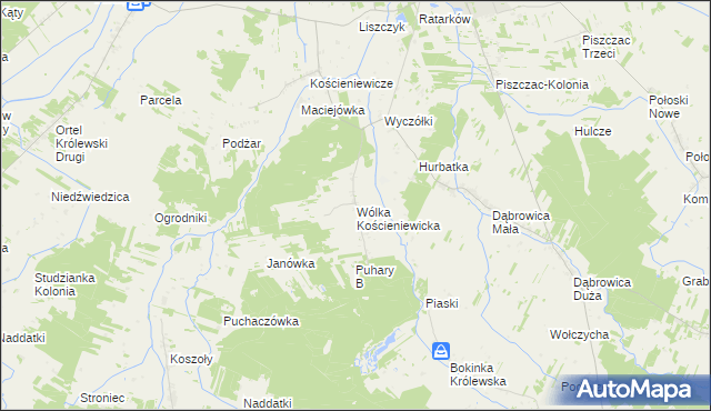 mapa Wólka Kościeniewicka, Wólka Kościeniewicka na mapie Targeo