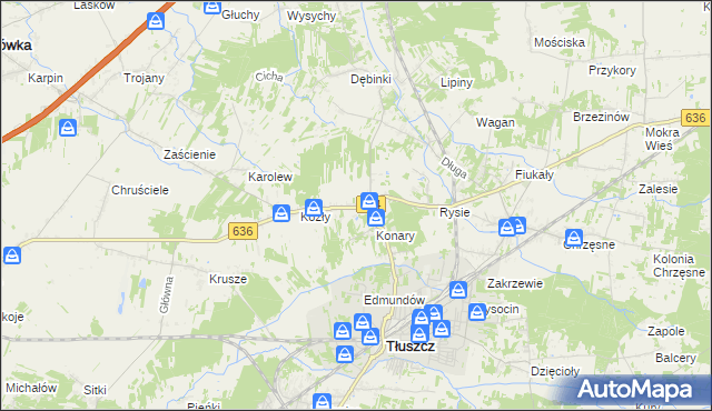 mapa Wólka Kozłowska, Wólka Kozłowska na mapie Targeo