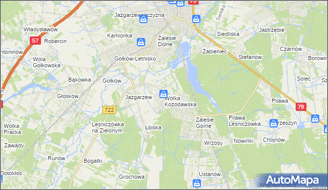 mapa Wólka Kozodawska, Wólka Kozodawska na mapie Targeo