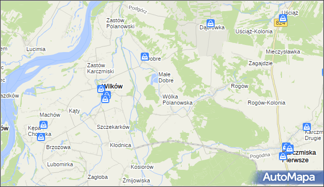 mapa Wólka Polanowska, Wólka Polanowska na mapie Targeo