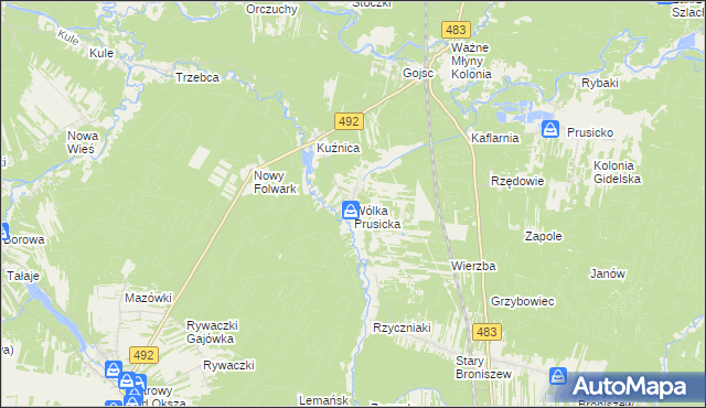 mapa Wólka Prusicka, Wólka Prusicka na mapie Targeo