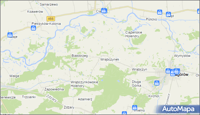 mapa Wrąbczynek, Wrąbczynek na mapie Targeo