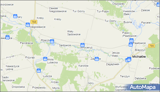 mapa Wrocieryż, Wrocieryż na mapie Targeo