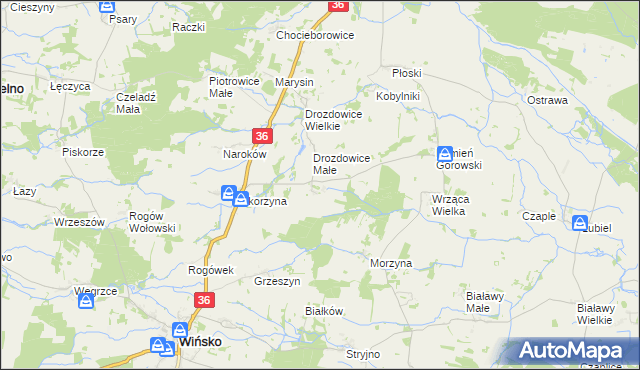 mapa Wrząca Śląska, Wrząca Śląska na mapie Targeo