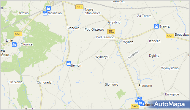 mapa Wybczyk, Wybczyk na mapie Targeo