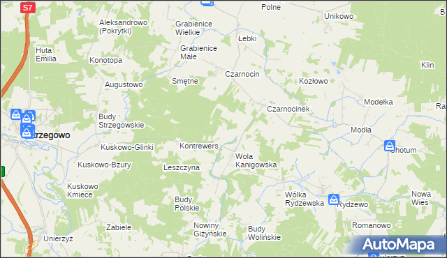 mapa Wygoda gmina Strzegowo, Wygoda gmina Strzegowo na mapie Targeo