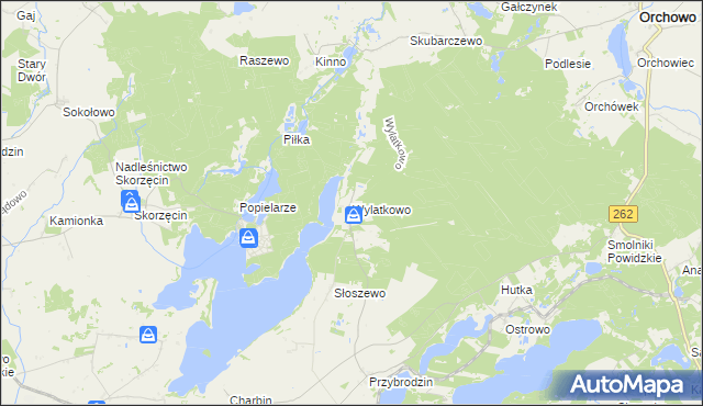 mapa Wylatkowo, Wylatkowo na mapie Targeo