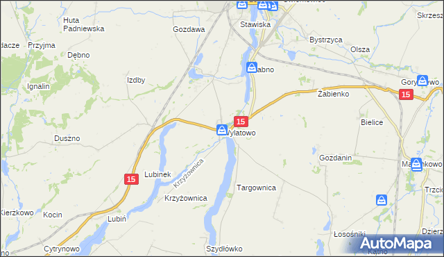 mapa Wylatowo, Wylatowo na mapie Targeo