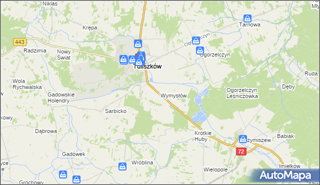 mapa Wymysłów gmina Tuliszków, Wymysłów gmina Tuliszków na mapie Targeo
