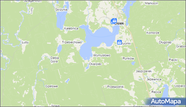 mapa Wymysłowo gmina Osiek, Wymysłowo gmina Osiek na mapie Targeo