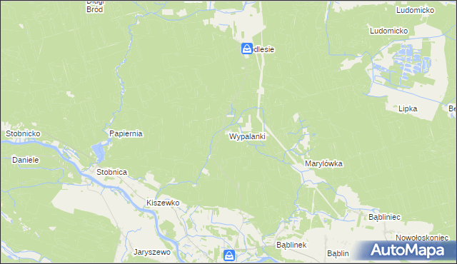 mapa Wypalanki gmina Oborniki, Wypalanki gmina Oborniki na mapie Targeo