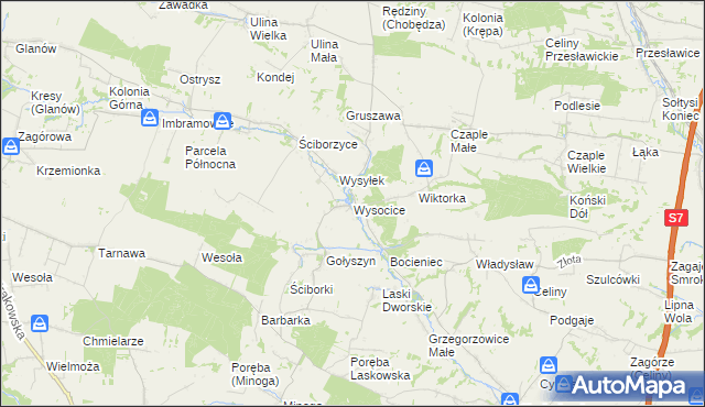 mapa Wysocice, Wysocice na mapie Targeo