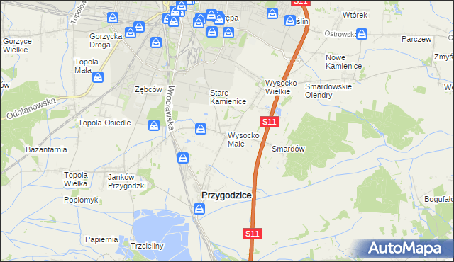 mapa Wysocko Małe, Wysocko Małe na mapie Targeo