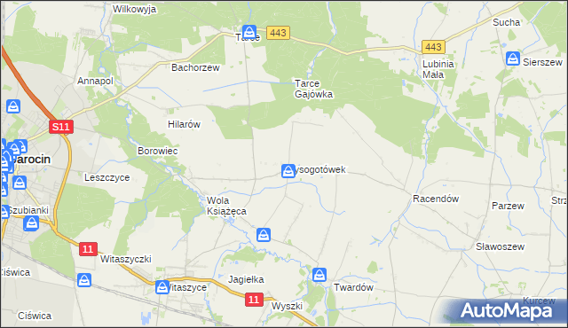 mapa Wysogotówek, Wysogotówek na mapie Targeo