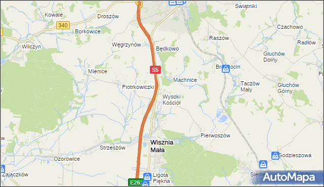 mapa Wysoki Kościół, Wysoki Kościół na mapie Targeo