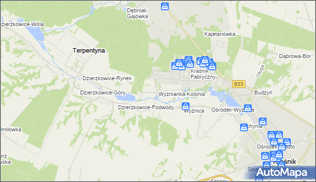 mapa Wyżnianka-Kolonia, Wyżnianka-Kolonia na mapie Targeo