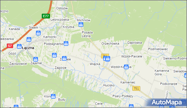 mapa Wzdół Rządowy, Wzdół Rządowy na mapie Targeo