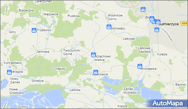 mapa Wziąchowo Wielkie, Wziąchowo Wielkie na mapie Targeo