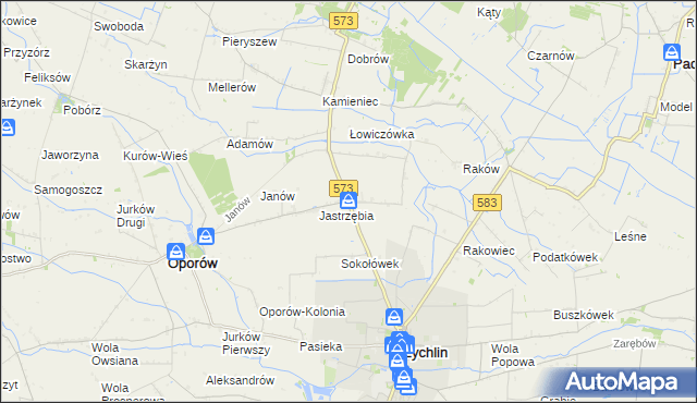 mapa Żabików gmina Żychlin, Żabików gmina Żychlin na mapie Targeo