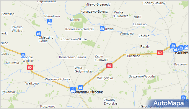 mapa Żabin Łukowski, Żabin Łukowski na mapie Targeo