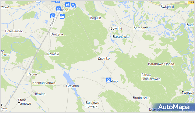 mapa Żabinko, Żabinko na mapie Targeo