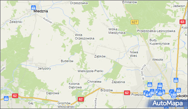 mapa Ząbków, Ząbków na mapie Targeo