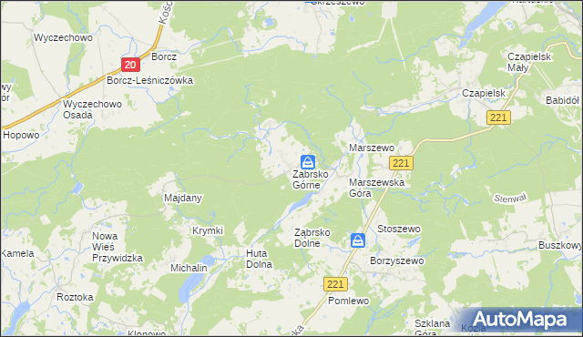 mapa Ząbrsko Górne, Ząbrsko Górne na mapie Targeo