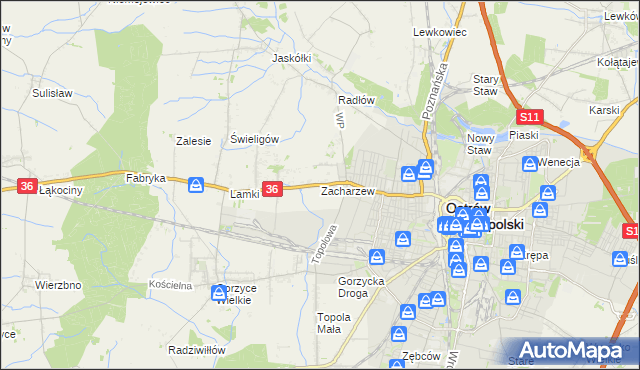mapa Zacharzew, Zacharzew na mapie Targeo